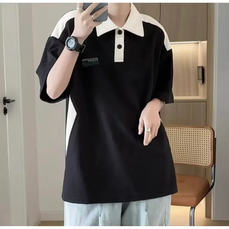 Áo thun có cổ nam freesize phong cách 590876