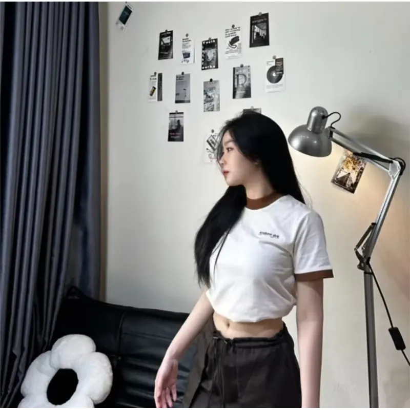 ÁO THUN BABY TEE PHỐI MÀU VIỀN ĐEN SIZE L  792386