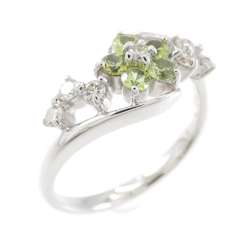 Nhẫn garnet demantoid K18WG hoa 0.32CT 673661