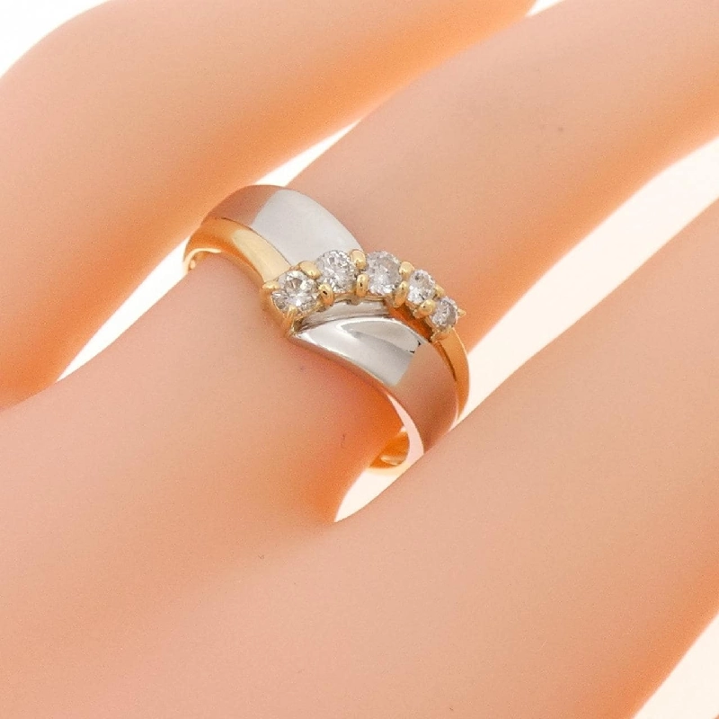 Nhẫn kim cương K18YG/PT900 0.20CT 666020