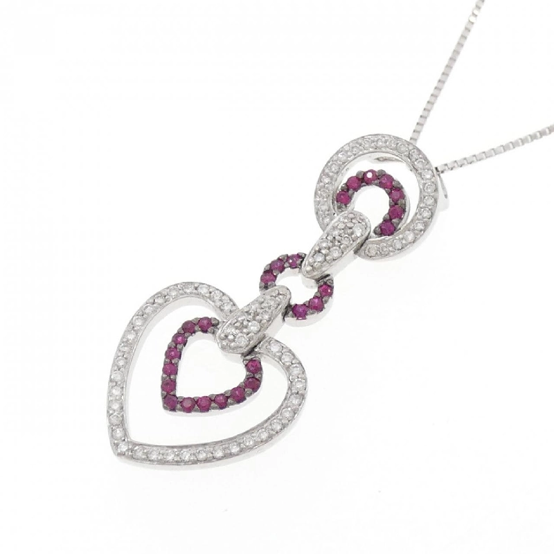 K18WG/K18BG Dây chuyền hình trái tim Ruby - Hàng hiệu Chính hãng 859949