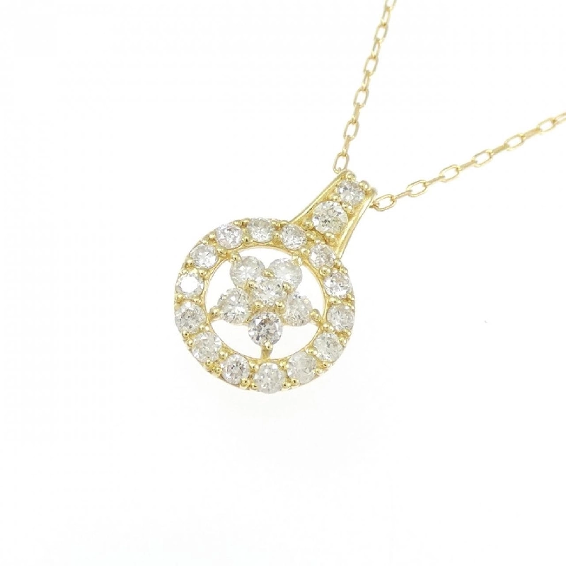 K18YG Hoa Vàng Kim Cương Dây Chuyền 0.27CT - Hàng hiệu Chính hãng 861243