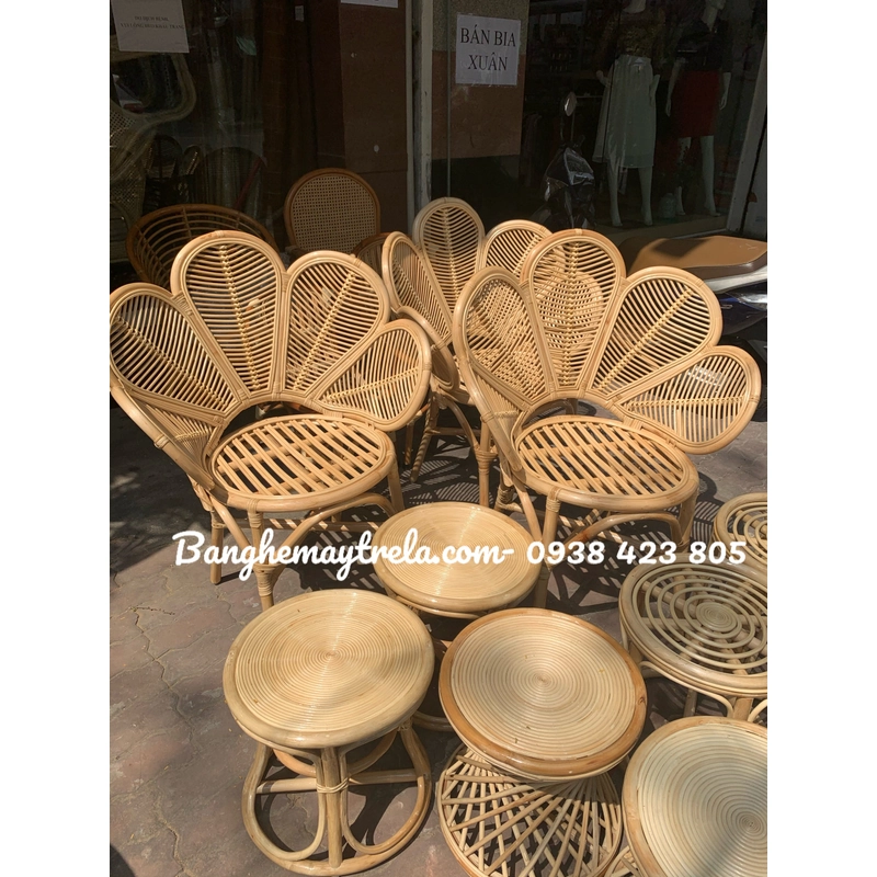 Bàn ghế mây tự nhiên uống cafe phòng ngủ 517187