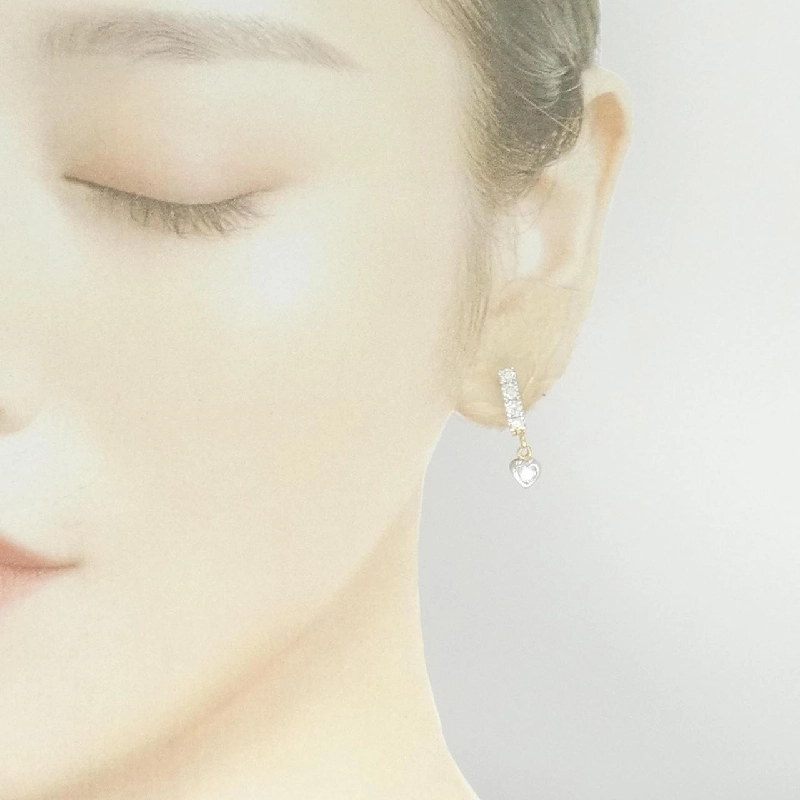 K18YG/K18WG Bông tai hình trái tim kim cương - Hàng hiệu Chính hãng 868853