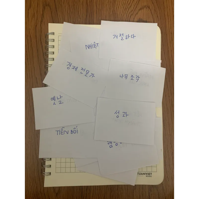 Flashcard Từ vựng tiếng Hàn 4*7cm 558313