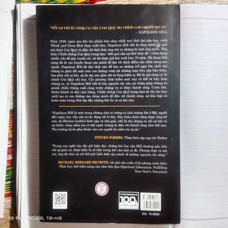 Sách Chiến thắng con quỷ trong bạn – Napoleon Hill – Sách cũ 80% (Có video quay sách thật) 908596