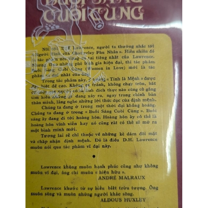 Buổi sáng cuối cùng - D.H.Lawrence ( Phan Lệ Thanh dịch ) 778565