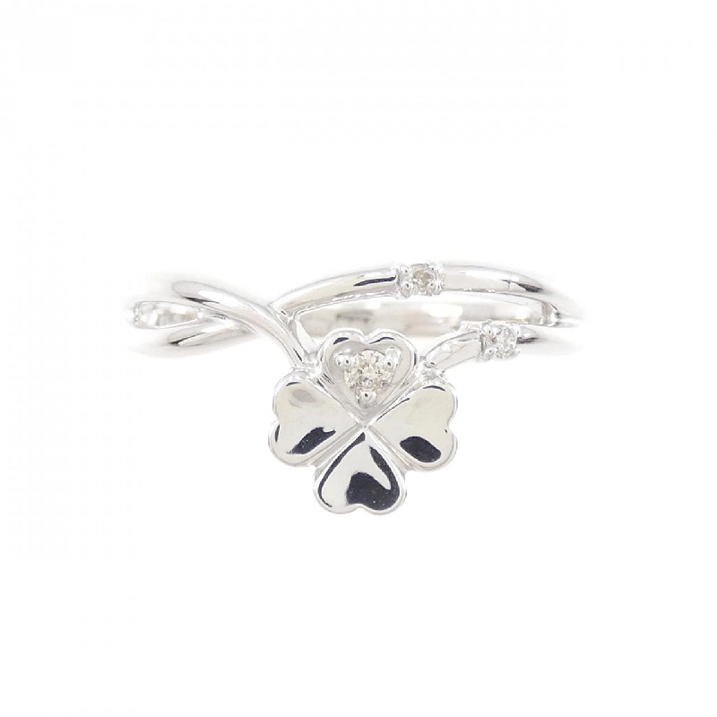 Nhẫn kim cương K18WG hình cỏ ba lá 0.03CT 672630