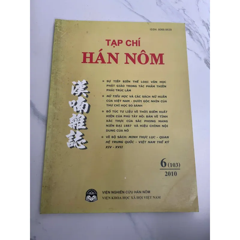 Tạp chí Hán Nôm, Số 6 (103), 2010 - Viện Nghiên cứu Hán Nôm 700384
