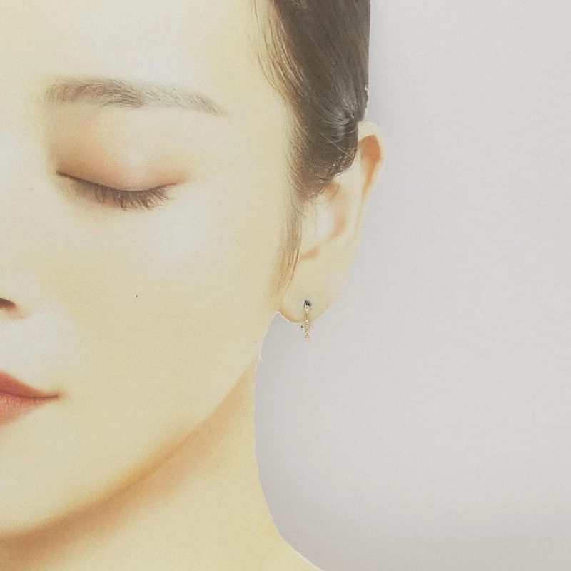 K18YG Bông tai kim cương hình chữ thập - Hàng hiệu Chính hãng 869792