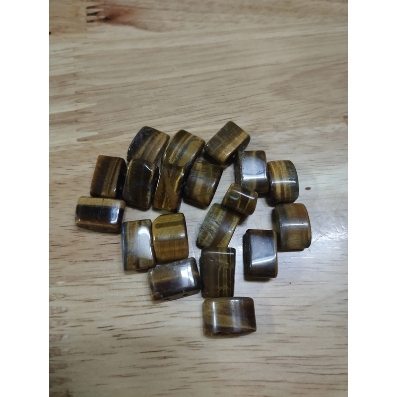 Hạt đá mắt hổ nâu vàng – Chuỗi 19 hạt 15mm – làm vòng tay phong thủy 534143