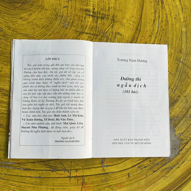 TRƯƠNG NAM HƯƠNG- ĐƯỜNG THI NGẪU DỊCH 101 BÀI 735731