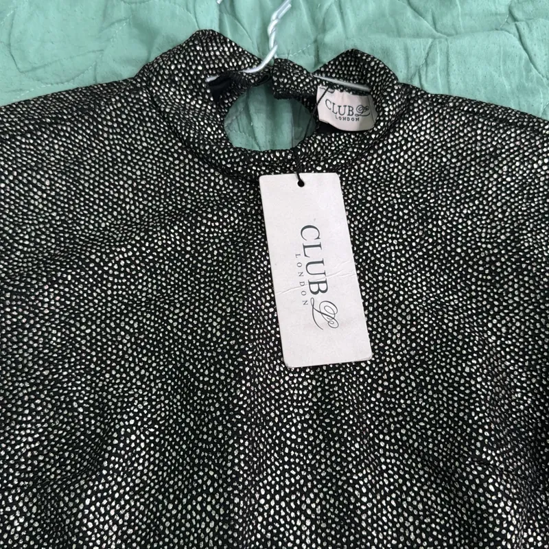 Dầm thu ôm body xuất xứ London nước anh màu đen ánh đồng mới 100% 575124