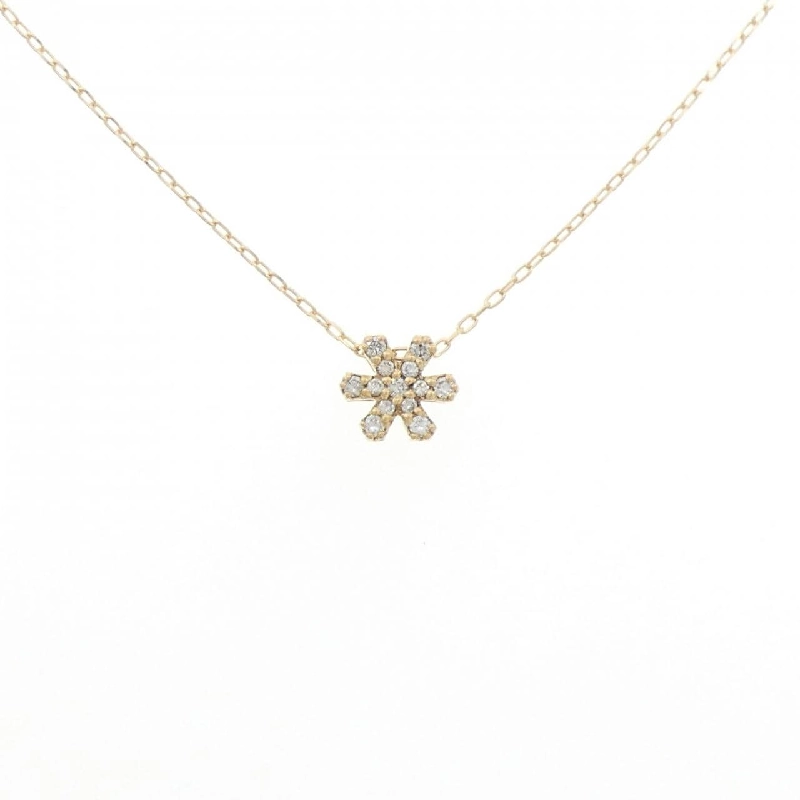 K18YG Tuyết Flake Kim Cương Dây Chuyền 0.14CT - Hàng hiệu Chính hãng 858988