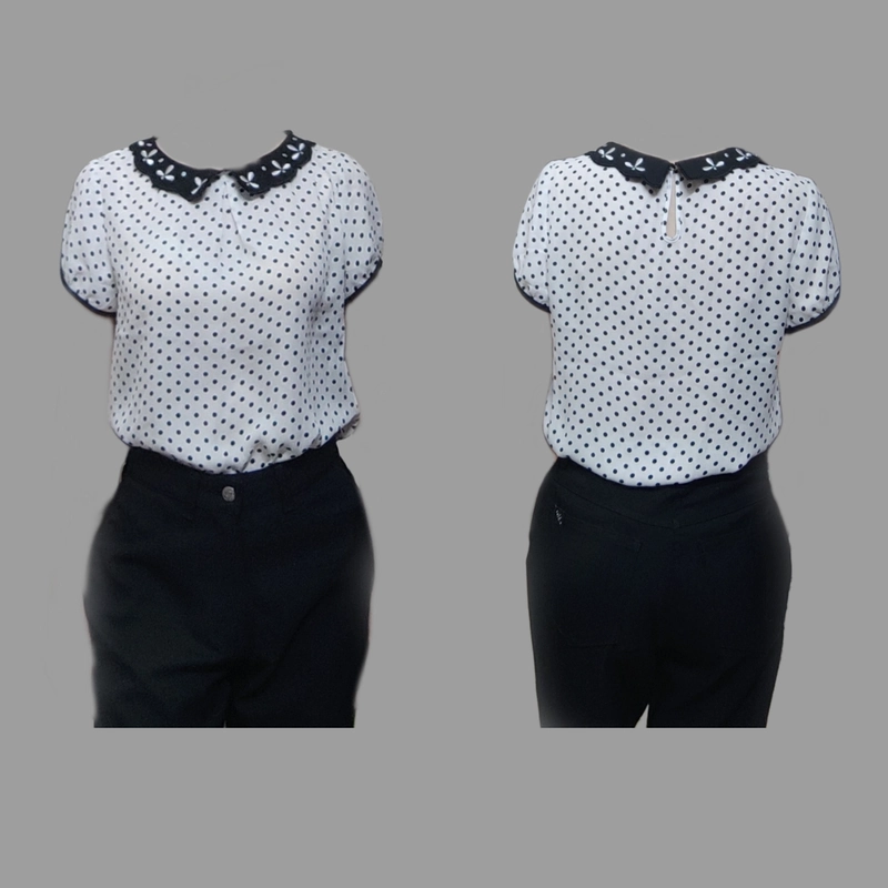 Áo chấm bi đen size M của Uni korean fashion  485718