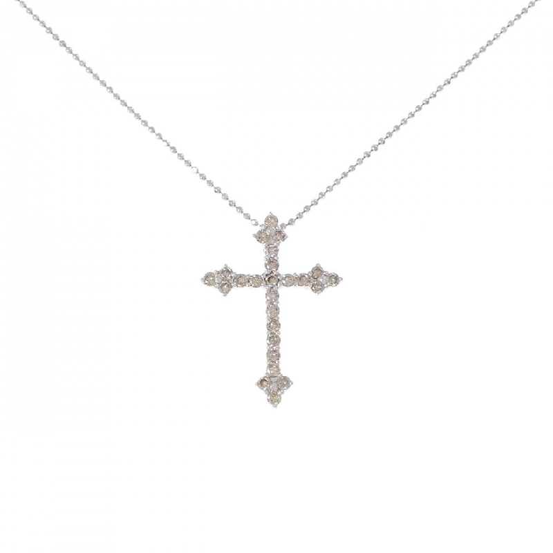 K18WG Dây chuyền kim cương chéo 0.50CT - Hàng hiệu Authentic 858129