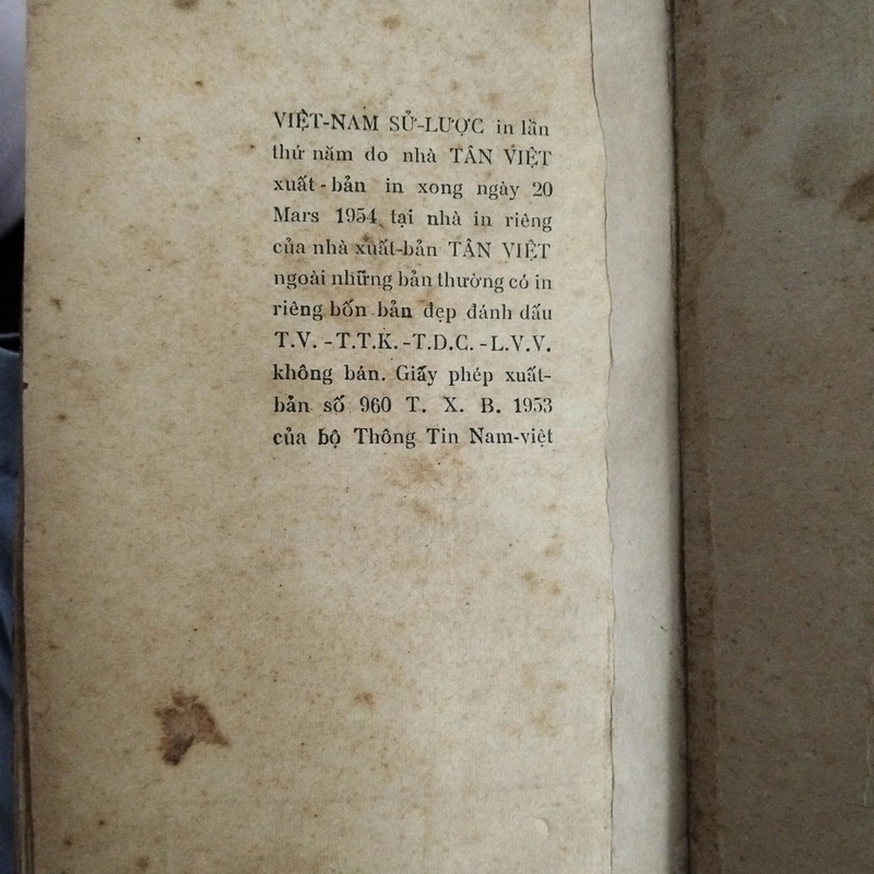 Việt Nam Sử Lược Trần Trọng Kim in lần 5 (1953)_Giá trị cao, hiếm hời 494221