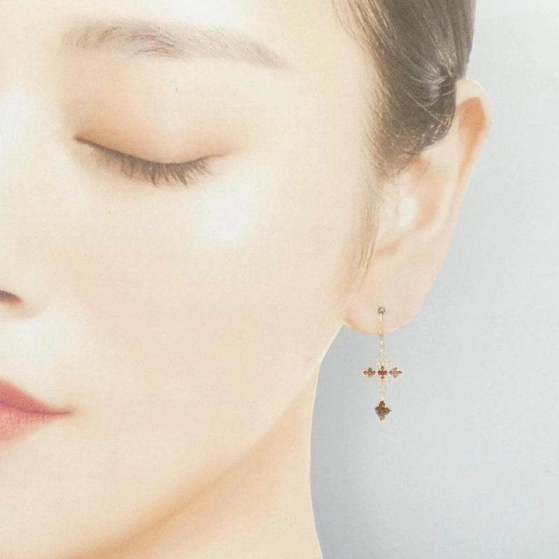 K18YG Bông tai Garnet - Hàng hiệu Chính hãng 864368