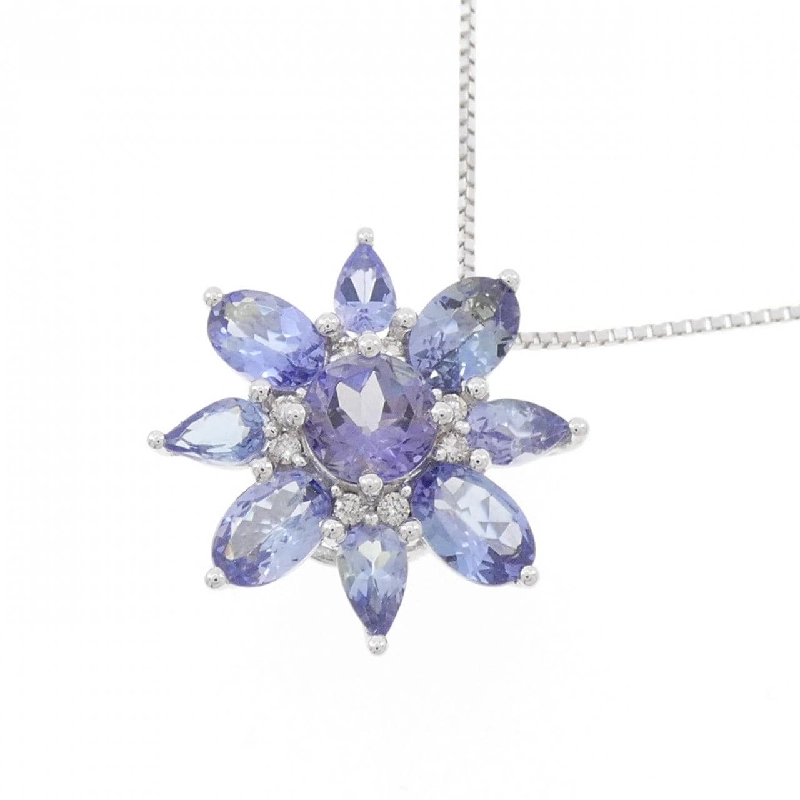 K18WG Hoa Tanzanite Dây Chuyền 3.20CT - Hàng hiệu Chính hãng 862377