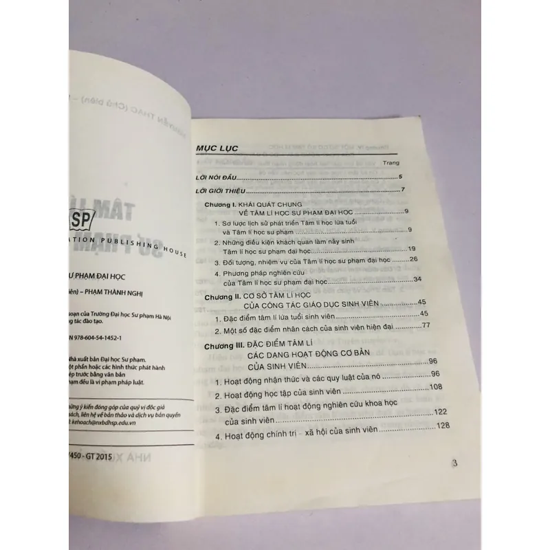 TÂM LÍ HỌC SƯ PHẠM ĐẠI HỌC  675211