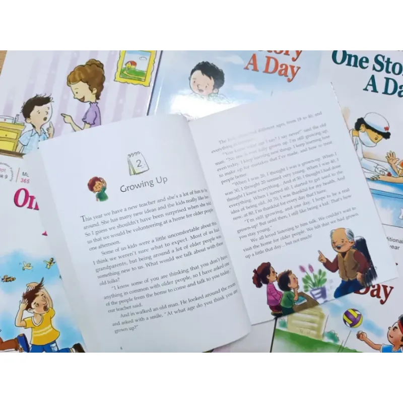 Sách màu - ONE STORY A DAY LEVEL 3 Trọn bộ 12c kèm hộp tặng file nghe 960200