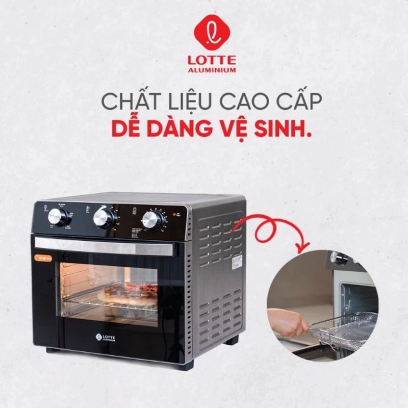(MUA 1 TẶNG 1) Lò Nướng Lotte Kiêm Nồi Chiên Không Dầu Lotte Model LPT-OAF23-B 472345