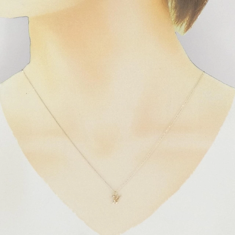 K10YG Chữ cái W Dây chuyền kim cương - Hàng hiệu Chính hãng 857922