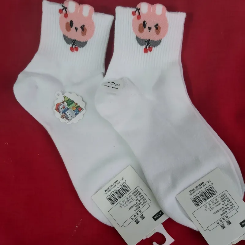 Combo 3 đôi vớ trắng cổ cao, họa tiết dễ thương  1001134
