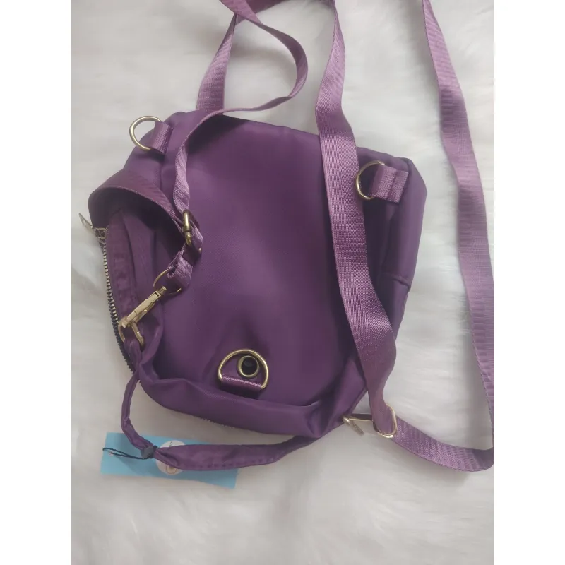 Túi dù tím nhiều ngăn, có thể làm thành balo mini mới  1022048