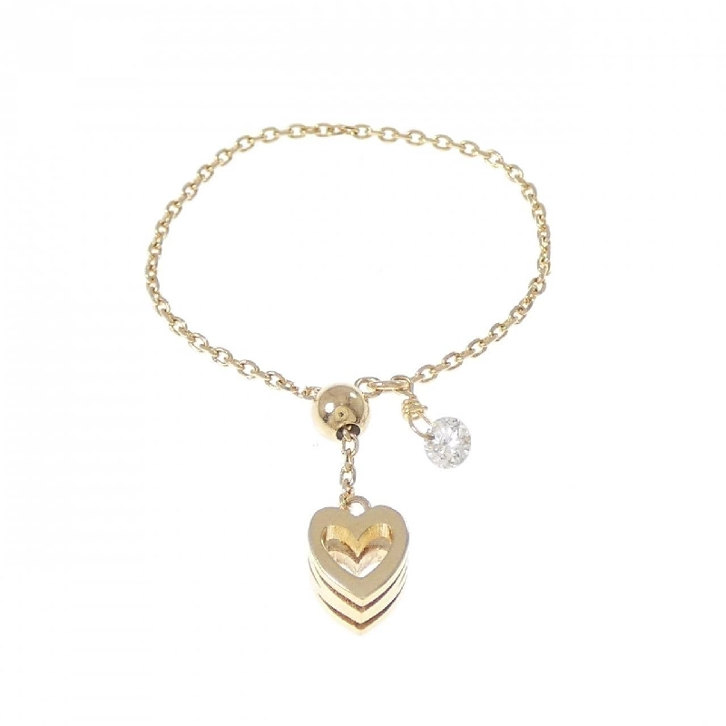 Nhẫn kim cương K18YG hình trái tim x chữ cái M 0.06CT - Hàng hiệu chính hãng 853471