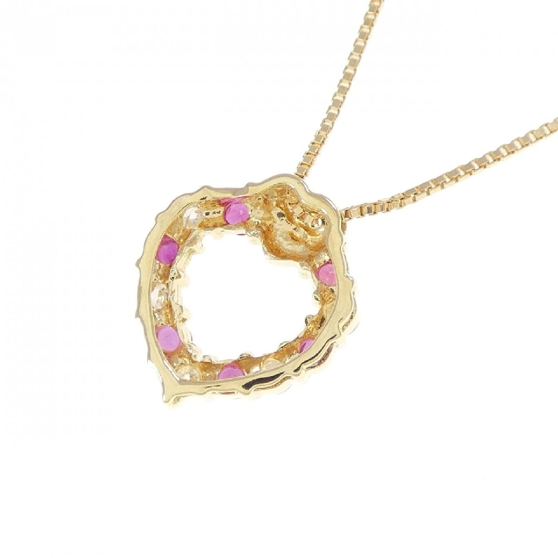 K18YG Mặt Dây Chuyền Hình Trái Tim Đá Ruby - Hàng hiệu Chính Hãng 856270