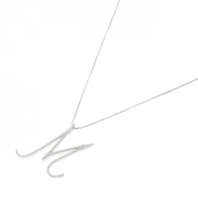 K18WG Chữ cái M Dây chuyền kim cương 0.43CT - Hàng hiệu Chính hãng 855971
