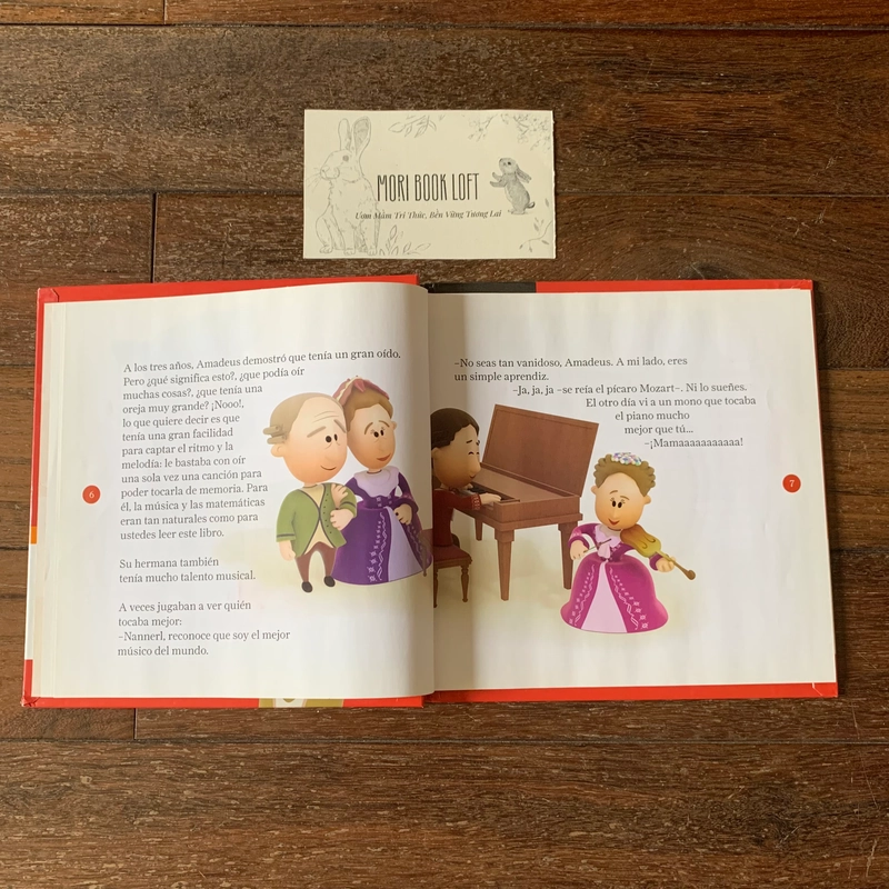 Sách tranh tiếng Tây Ban Nha Wolfgang Amadeus Mozart, Used, Bìa cứng, còn CD 479264