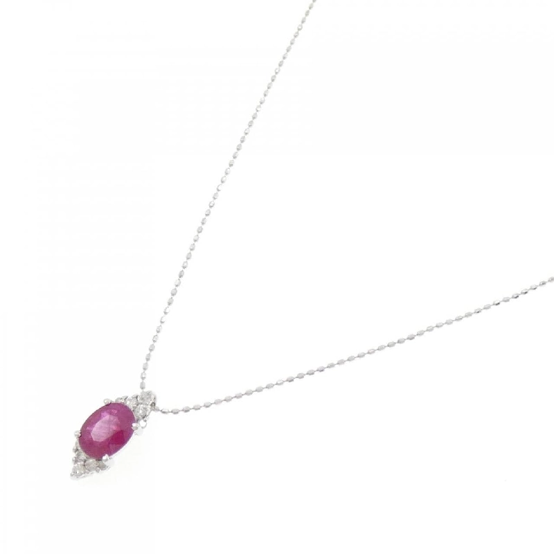 K18WG/750WG Dây chuyền Ruby 1.09CT - Hàng hiệu Chính hãng 856593