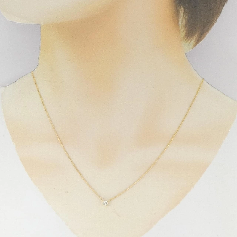 K18YG Solitaire Dây chuyền kim cương 0.16CT - Hàng hiệu Chính hãng 863521