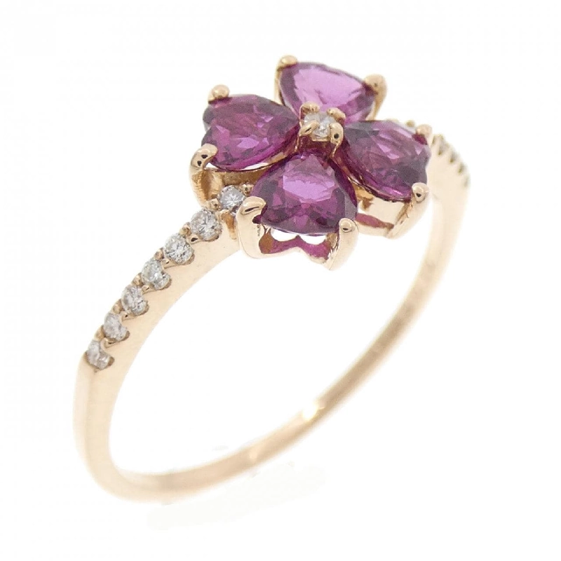 Nhẫn ruby K18PG hình trái tim × hoa 0.89CT 667772