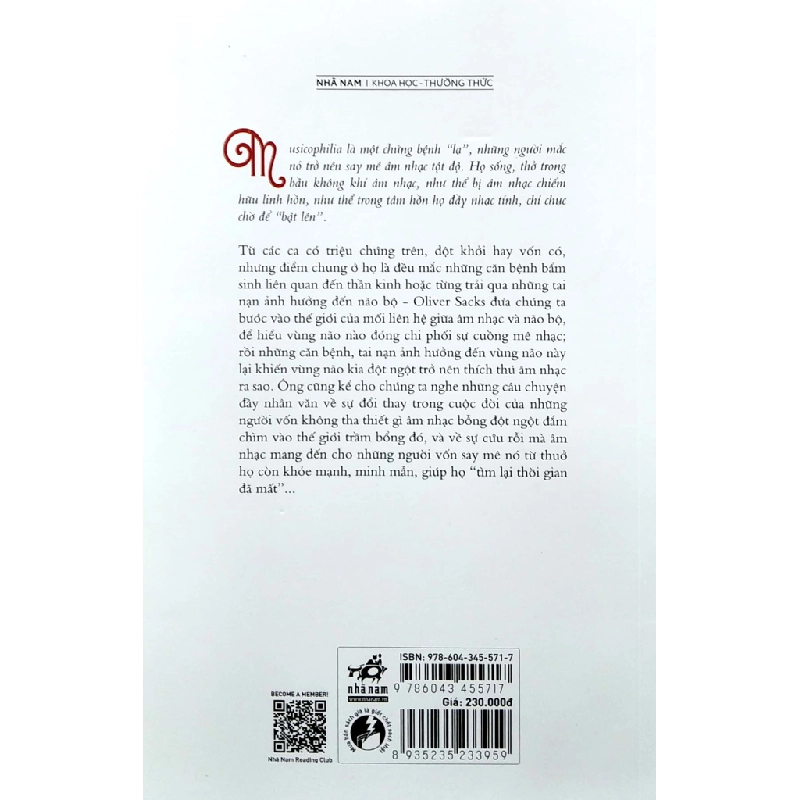 Những Kẻ Cuồng Nhạc Musicophilia - Câu Chuyện Về Âm Nhạc Và Não Bộ - Oliver Sacks 292494