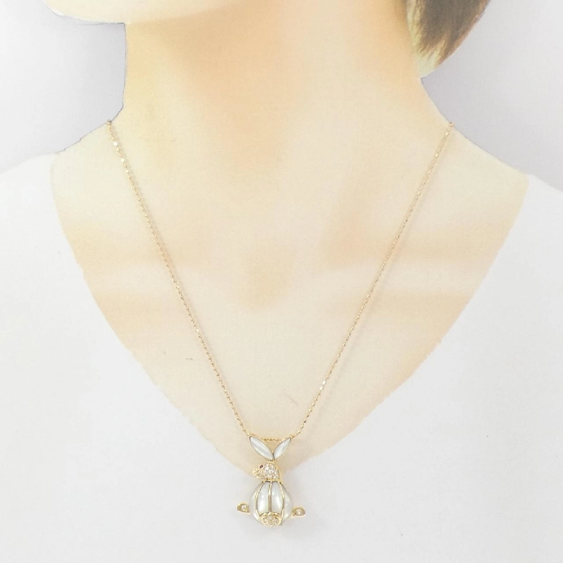 K18YG Thỏ Đá Màu Dây Chuyền - Hàng hiệu Chính hãng 846233