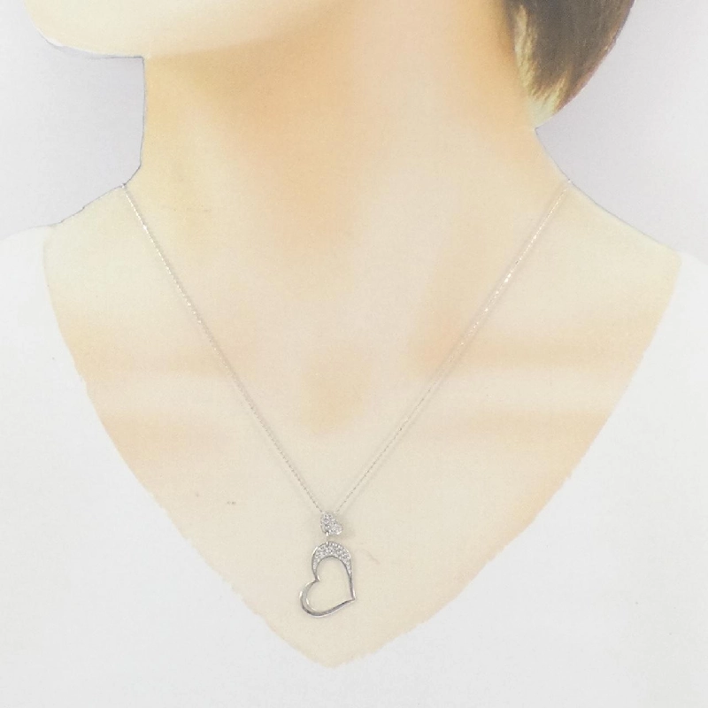 K14WG/K18WG Dây chuyền hình trái tim kim cương 0.14CT - Hàng hiệu Chính hãng 856799