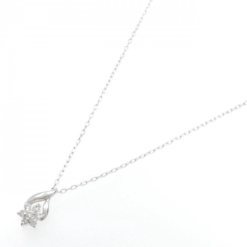 K18WG Hoa Đá Kim Cương Dây Chuyền 0.14CT - Hàng hiệu Chính hãng 861449