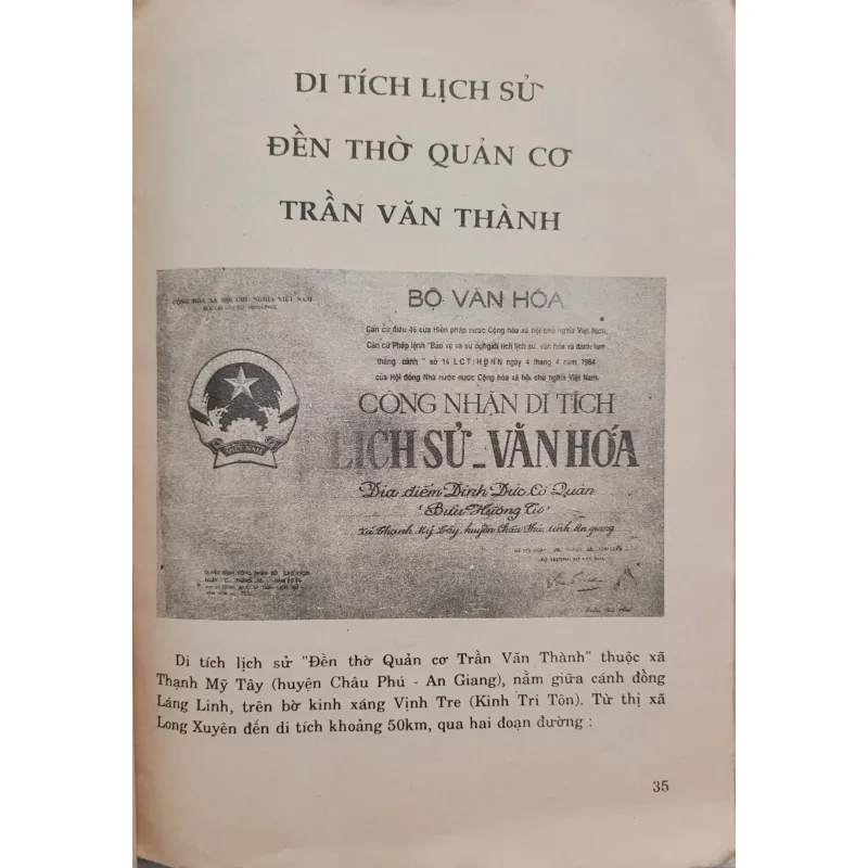 Di tích lịch sử - văn hóa ở An Giang (sách cũ) 977062