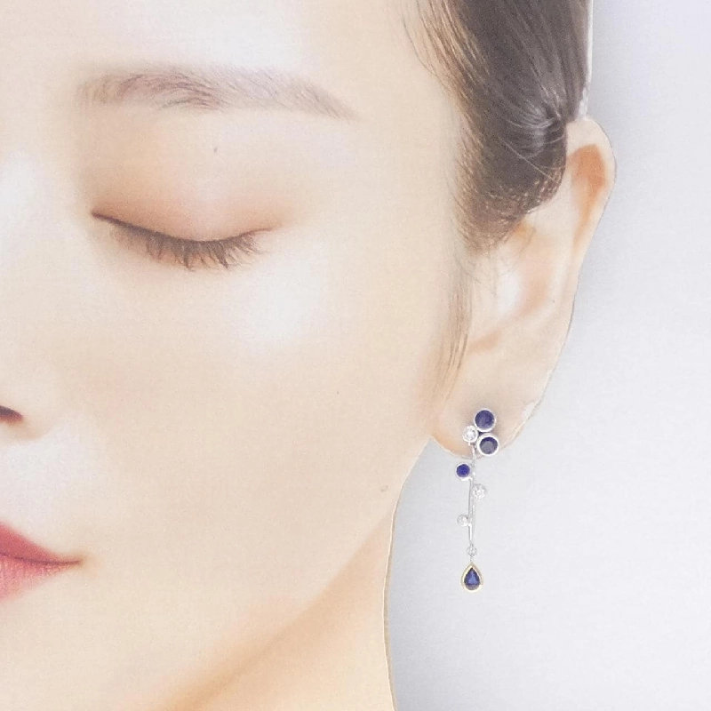 K18WG/K18YG/PT900 Bông tai Sapphire 1.950CT - Hàng hiệu Chính hãng 867263