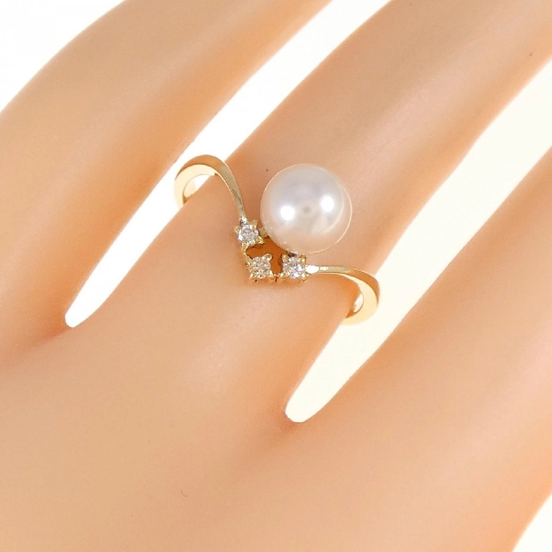 Nhẫn ngọc trai Akoya K18YG 6.4mm 672777