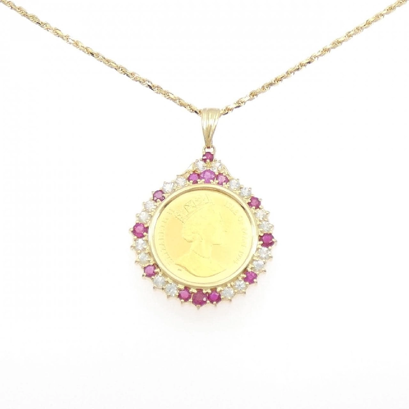 K18YG(枠) Ruby Coin Necklace - Hàng hiệu Authentic 856185