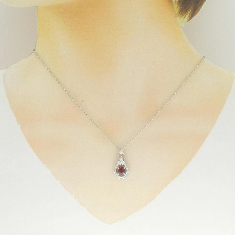 Dây chuyền ruby PT900/PT850 0.77CT - Hàng hiệu Authentic 856410