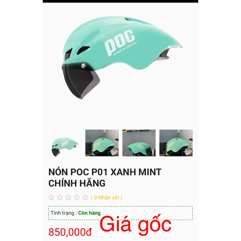 NÓN POC P01 XANH MINT CHÍNH HÃNG ( cũ còn Mới ) 380239