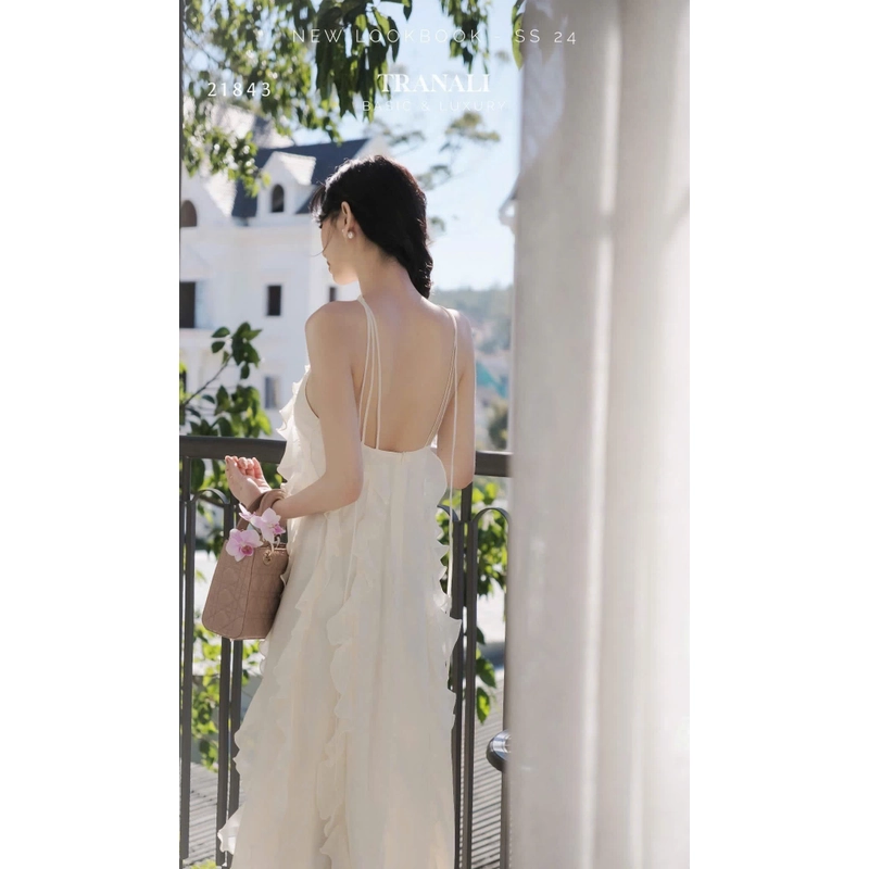 Váy maxi trắng 2 lớp nàng thơ 442803