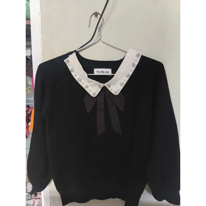Áo len thời trang freesize nơ đen hàng mới mặc 1 lần 737955