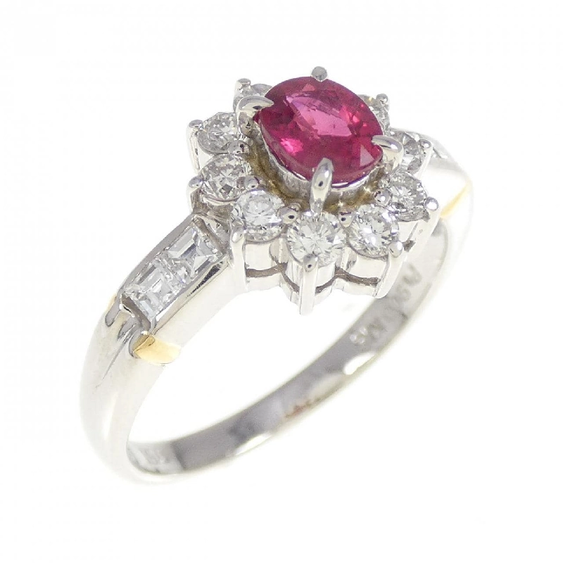 Nhẫn ruby PT900/K18YG 0.51CT 672406