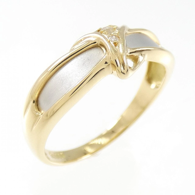 Nhẫn kim cương K18YG/PT900 0.02CT 671698